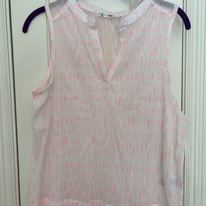 Carve Designs Pink and White Sleeveless Blouse